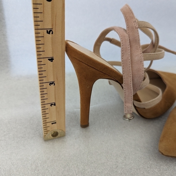 GUESS tan and pink suede heels size 8 - Picture 8 of 8